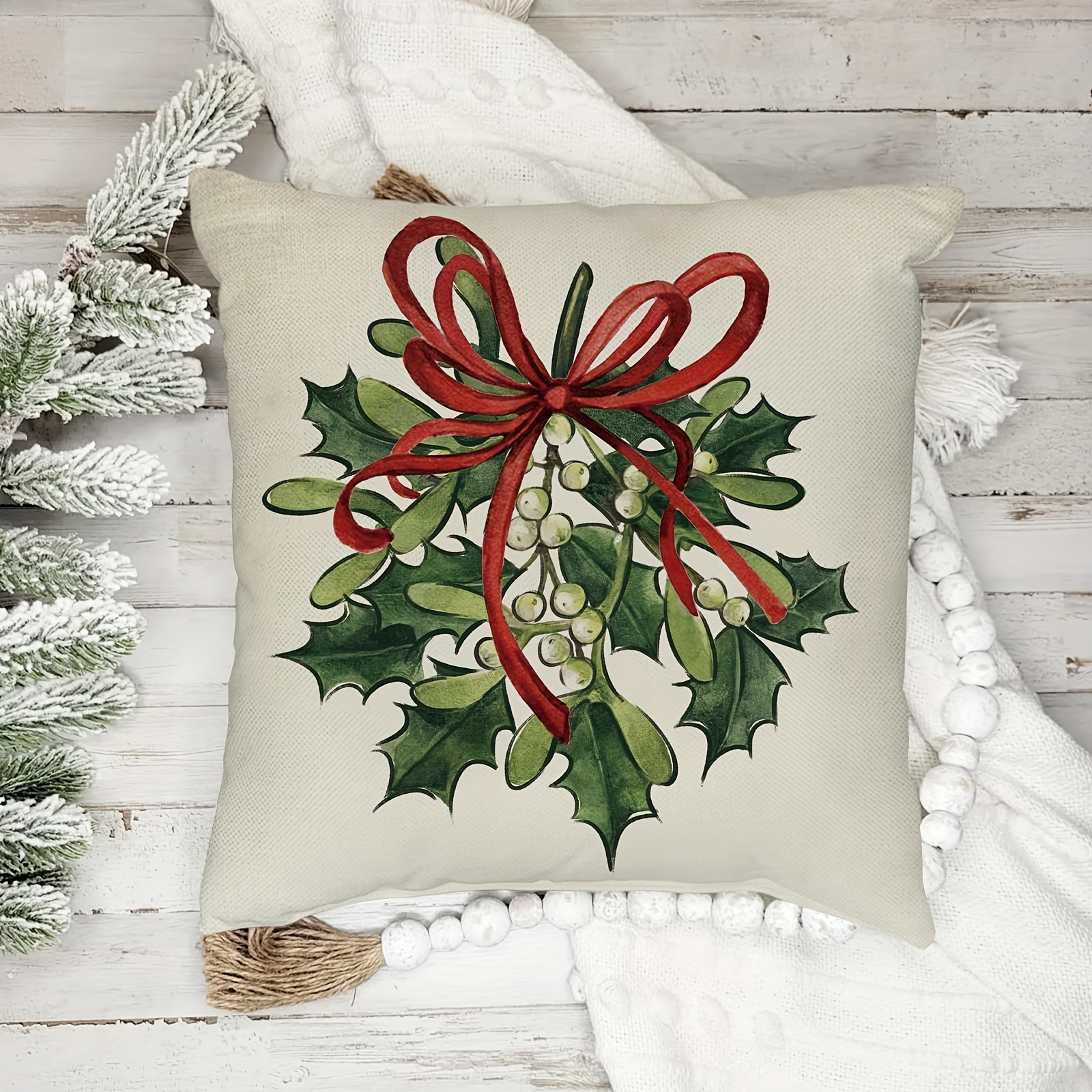 Christmas Pillows, Winter Xmas Holiday Farmhouse Outdoor Snowflake