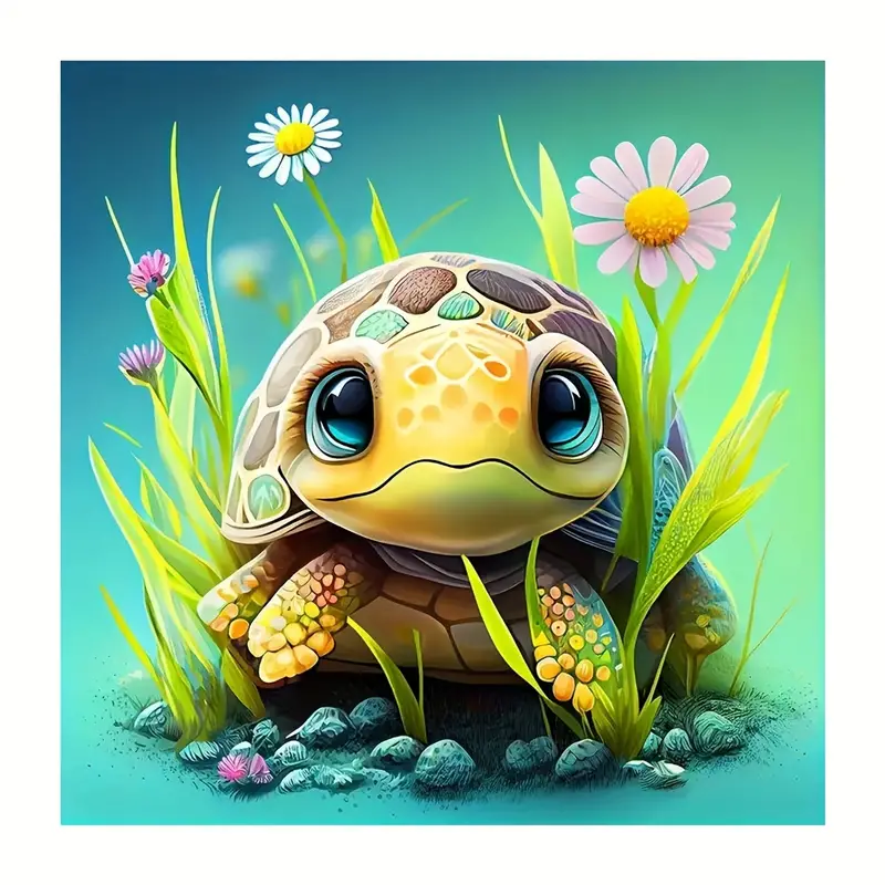 Animal 5d Diy Diamond Painting Turtle Embroidery Full Round Cross Stitch  Home Decor Without Frame - Temu