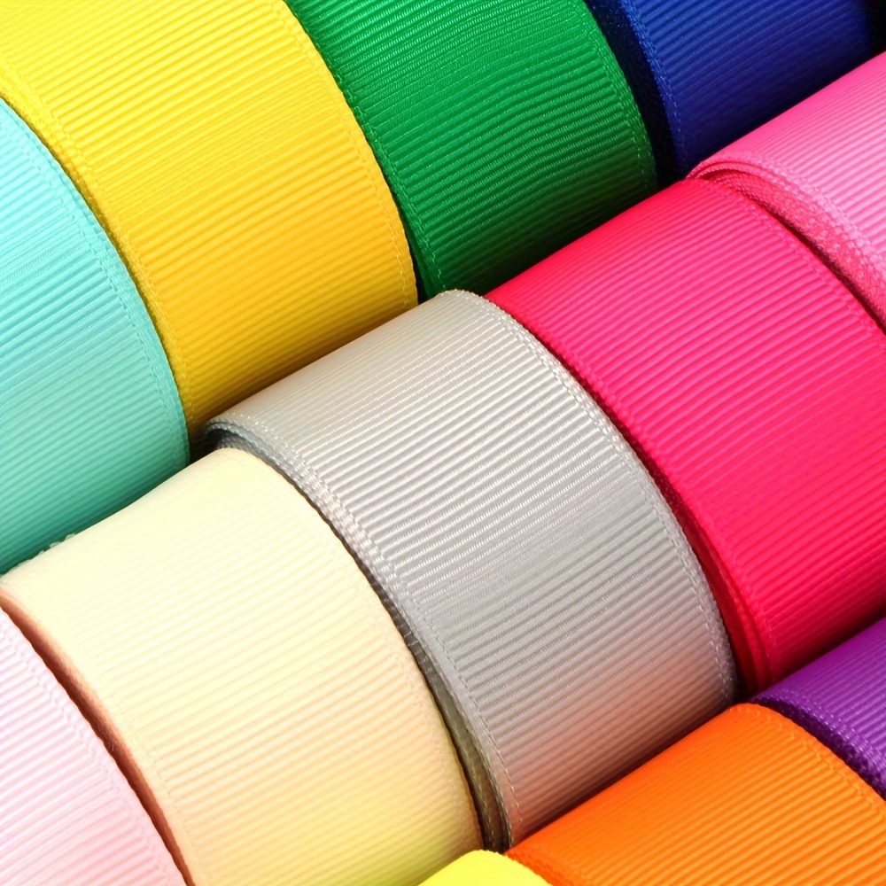 X 5 Yards Solid Color Grosgrain Ribbon Set For Gift Wrapping - Temu