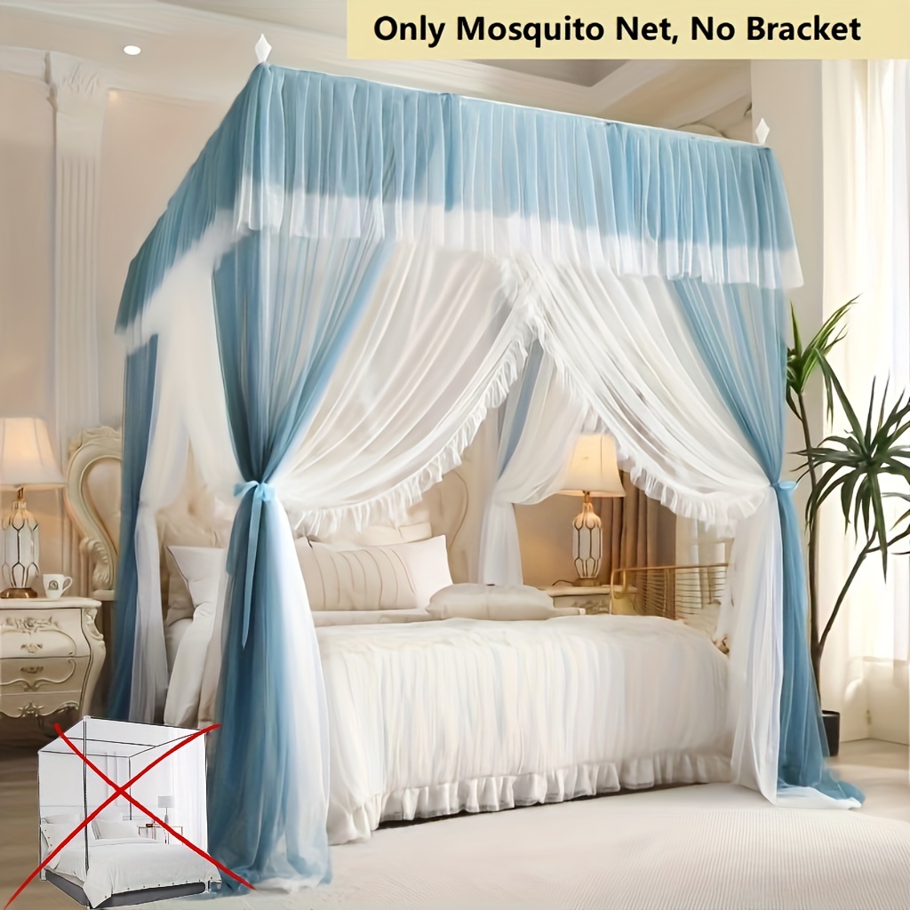 Sky Blue Double Layer Mosquito Net (no Bracket) Princess - Temu