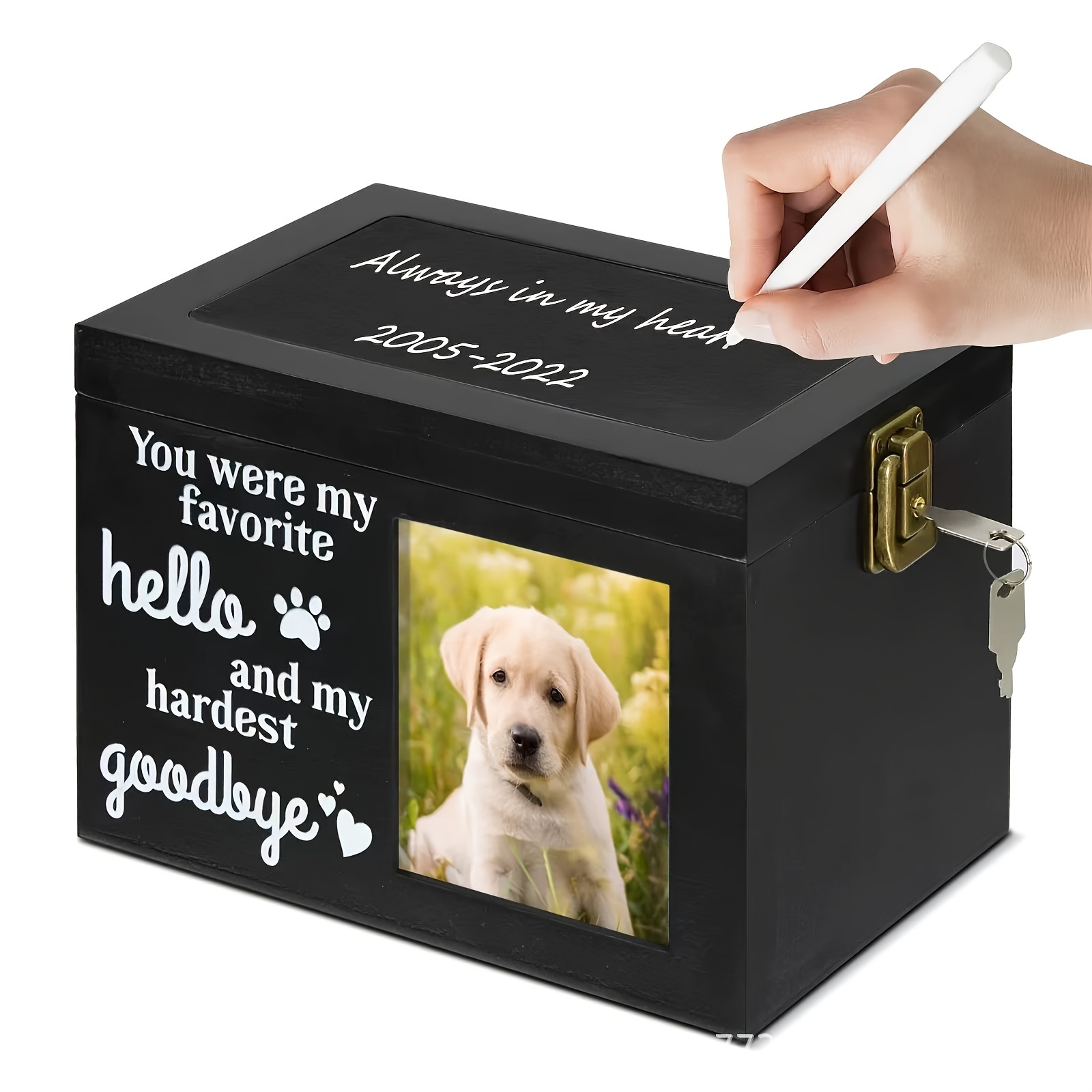 Pet Ash Box, Commemorative Pet Coffin Pet Wood Frame Funeral Supplies For  Cats, Dogs