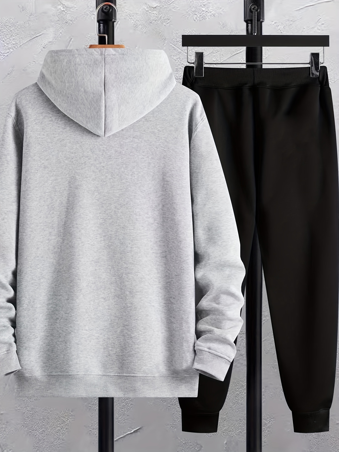 Plus Baggy Fit Homme Graphic Hooded Tracksuit