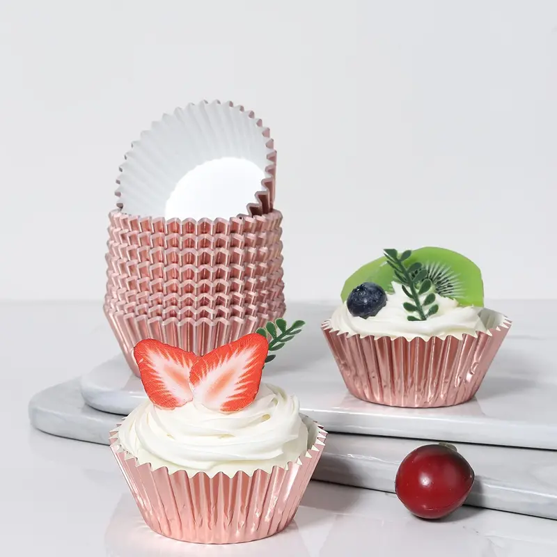 Disposable Muffin Cups, Grease Proof Waterproof Aluminum Foil
