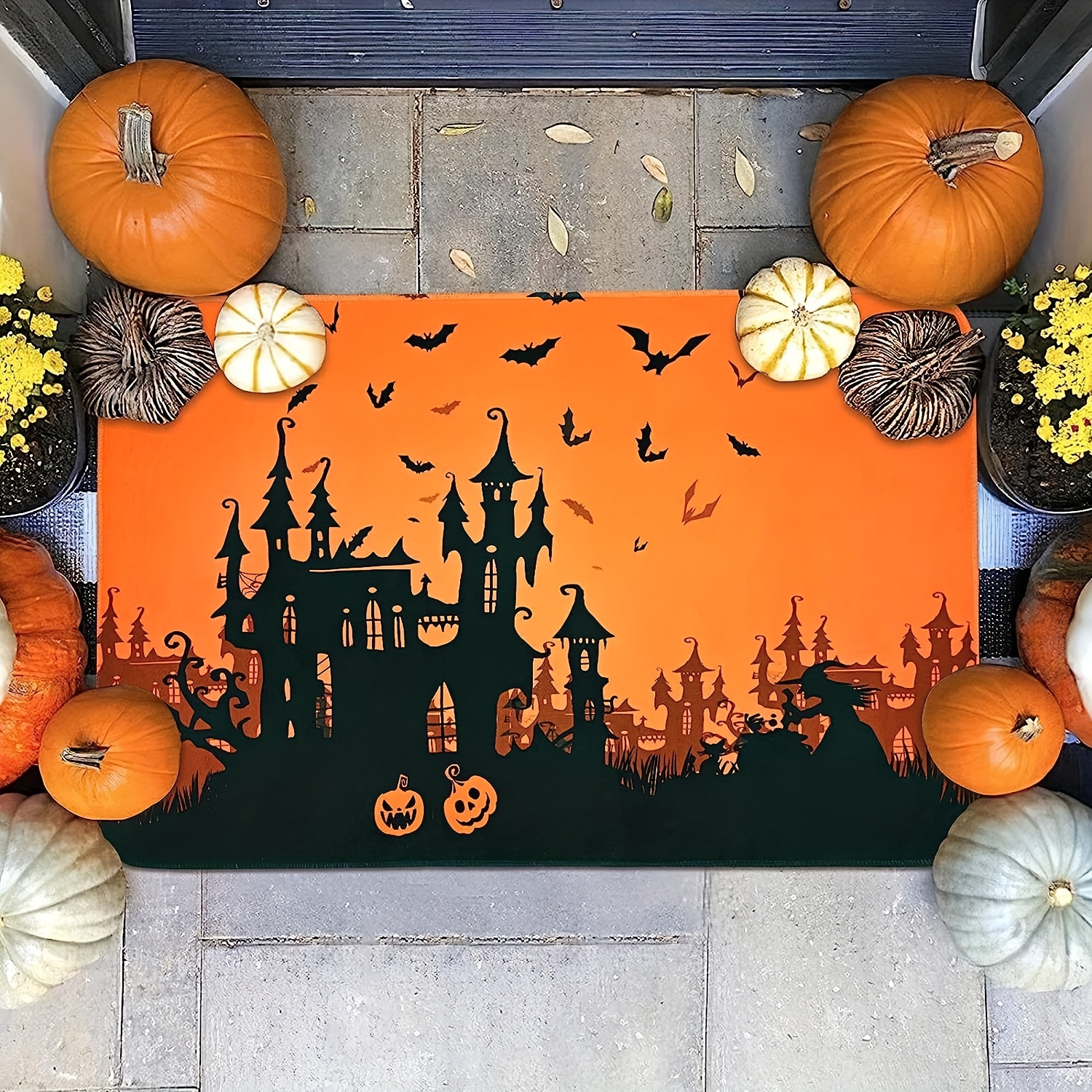 Halloween Printed Mat Non-slip Dirt-resistant Castle Front Door Mat