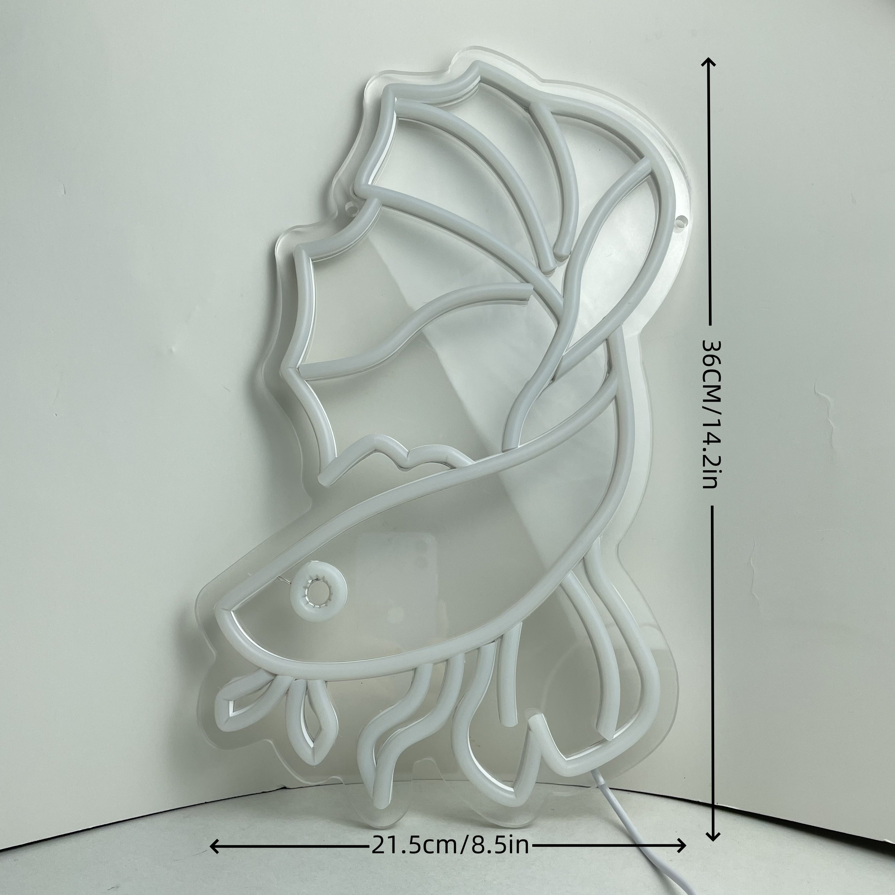 Engraved Neon Sign Koi Fish Restaurant Backboard Neon Sign - Temu