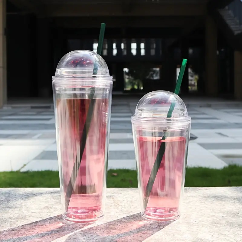 Double Wall Insulated Tumbler With Lid And Straw Perfect For - Temu