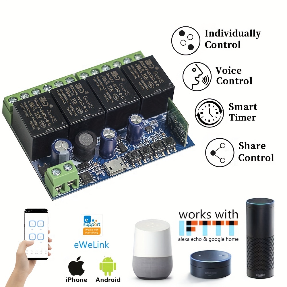 Tuya Smart Life Wifi Smart Ligh Switch Relay module Remote Control