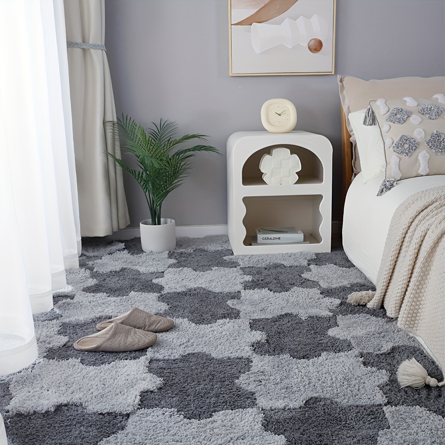 Alfombra gris esponjosa para dormitorio, de 6 x 9 pies, rectangular, para  sala de estar, como alfombrilla de cama de habitación de niños, para cuarto