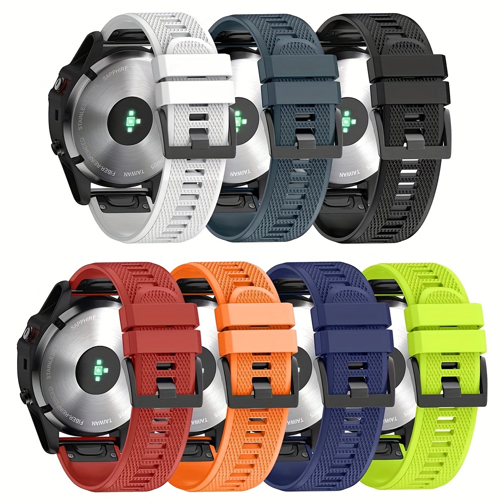 13€50 sur Bracelet de montre Compatible avec Garmin Fenix 6/6 pro Fenix 5/5  Pro 22mm, Gel de silice - Orange, Montre, Top Prix