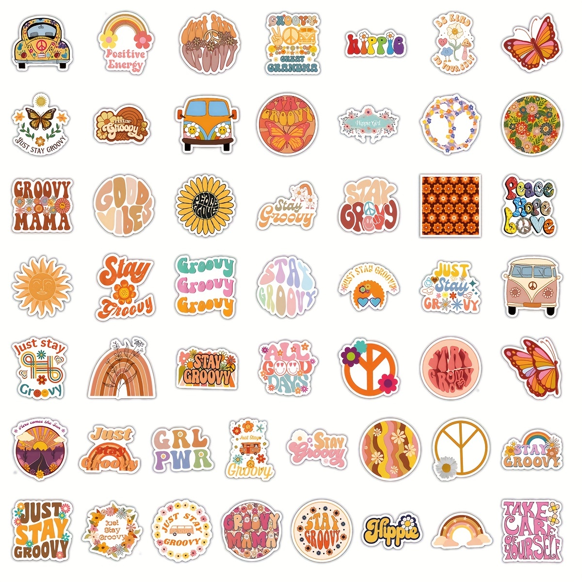 Hippie Stickers Preppy Aesthetic Sticker Hippy Party - Temu