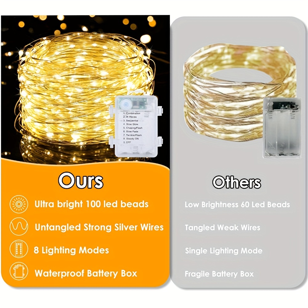 100 Lights Christmas String Lights Set Contains 1 String Of - Temu