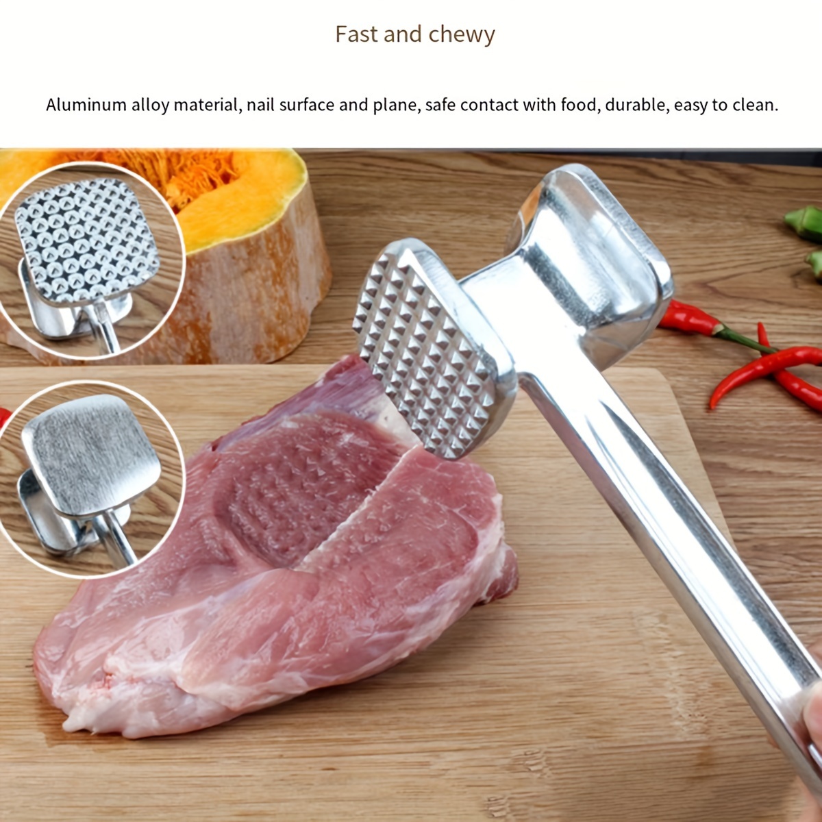 Double sided Meat Hammer Steak Hammer Aluminum Alloy Steak - Temu