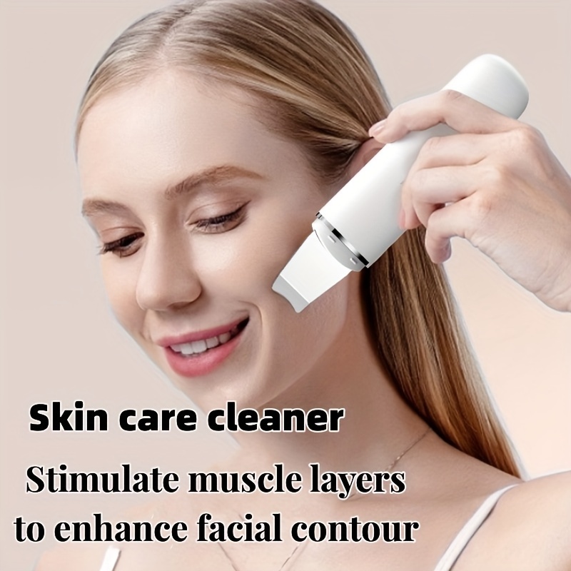 Facial Skin Scrubber Face Spatula, Ultrasonic Skin Spatula Scrubber  Blackhead Remover Gentle Peel Peeling Pore Cleanser Exfoliator Lifting Tool  Comedones Extractor USB Rechargeable