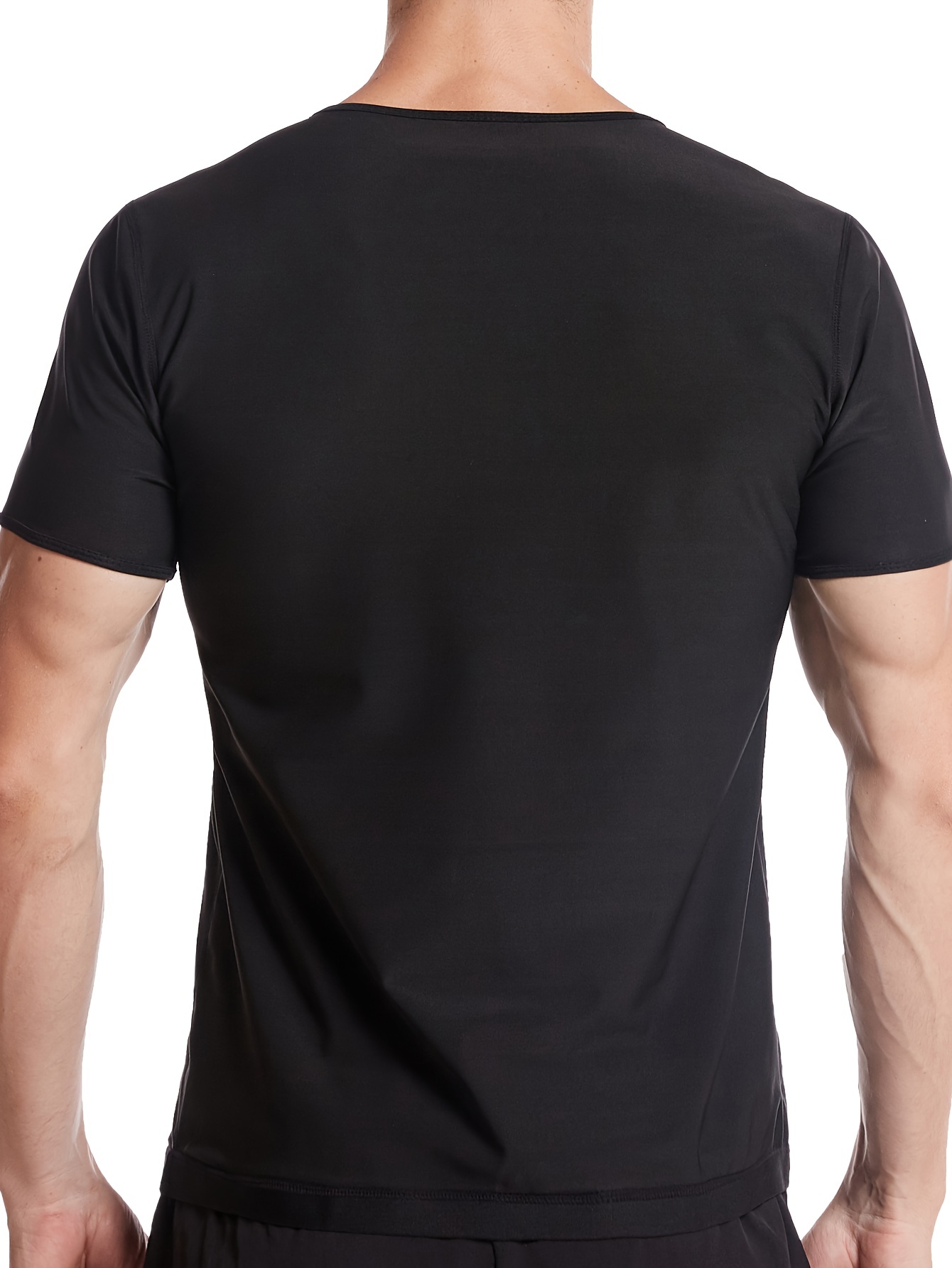Men's U neck Sauna Suit Heat wicking Tight T shirt Gym - Temu