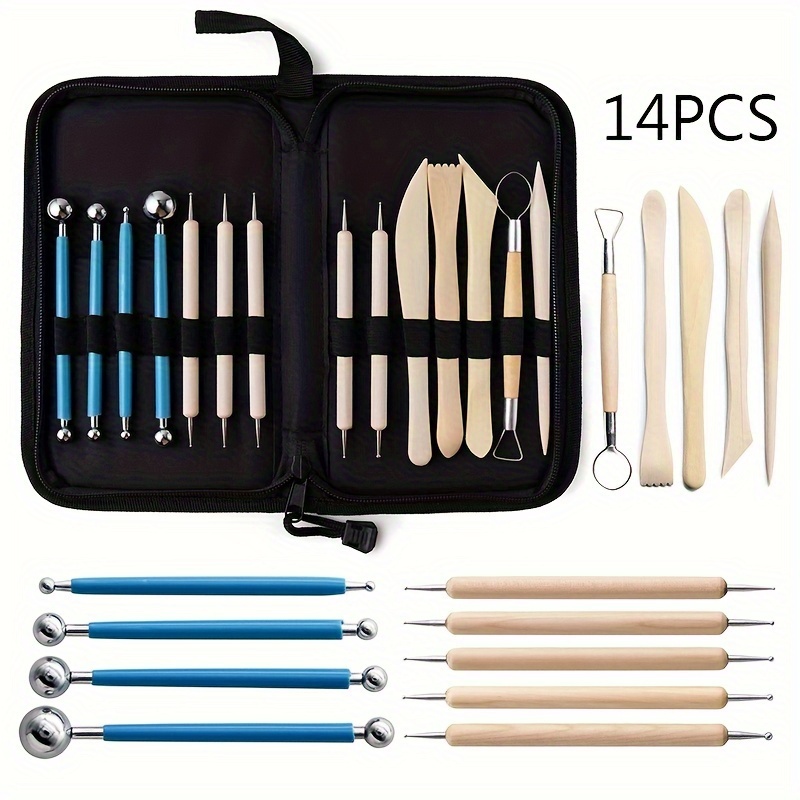  Clay Tools Kit, Pottery Tools, Polymer Clay Tools, Clay  Sculpting Tools with Dotting Tools, Modeling Clay for Modeling, Smoothing,  Cleaning, Carving, Shaping, and Sculpting