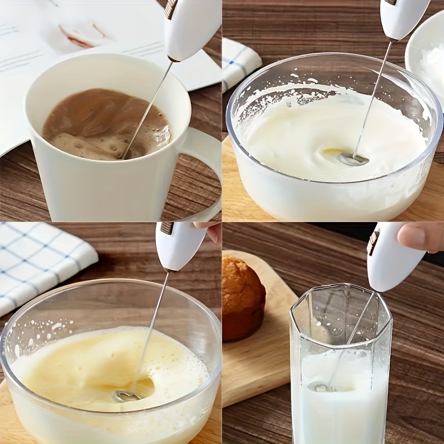1pc Stainless Steel Handheld Electric Milk Frother Whisk