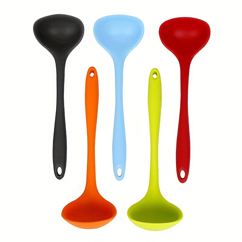 Long Handle Silicone Soup Spoon Ladle - Durable Cooking Colander Utensils  For Easy Scooping And Serving - Kitchen Accessories For Easy Meal Prep -  Temu