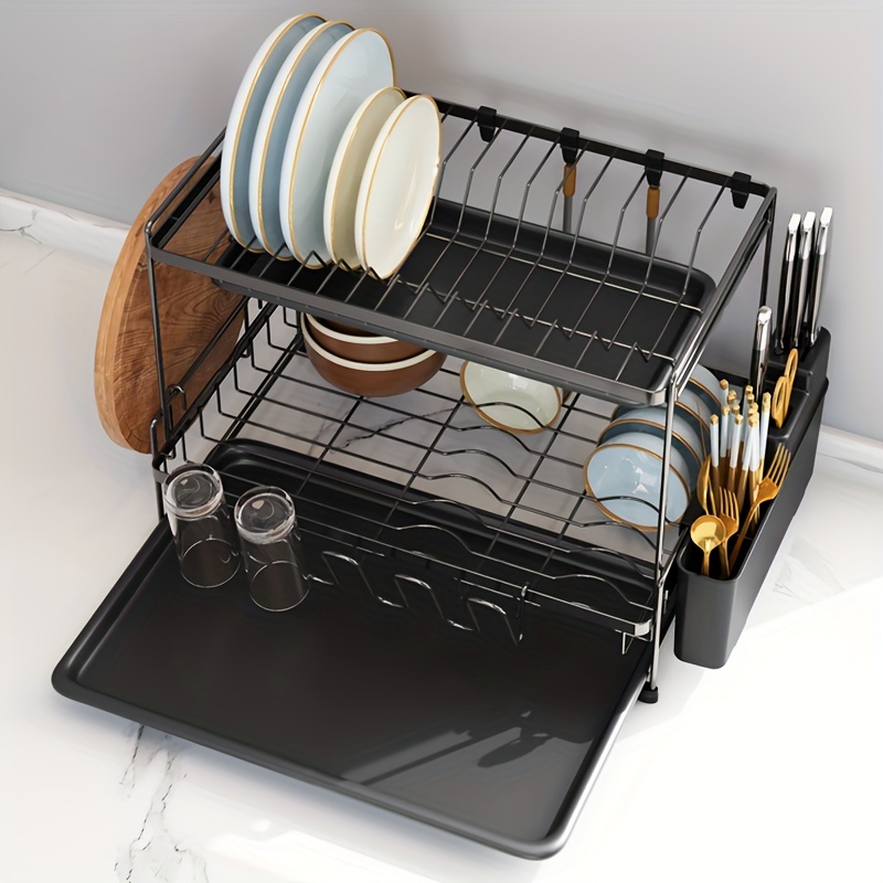 Organizer Bowl Plate Kitchen accessories dish Organizer Holder Foldable  Rack