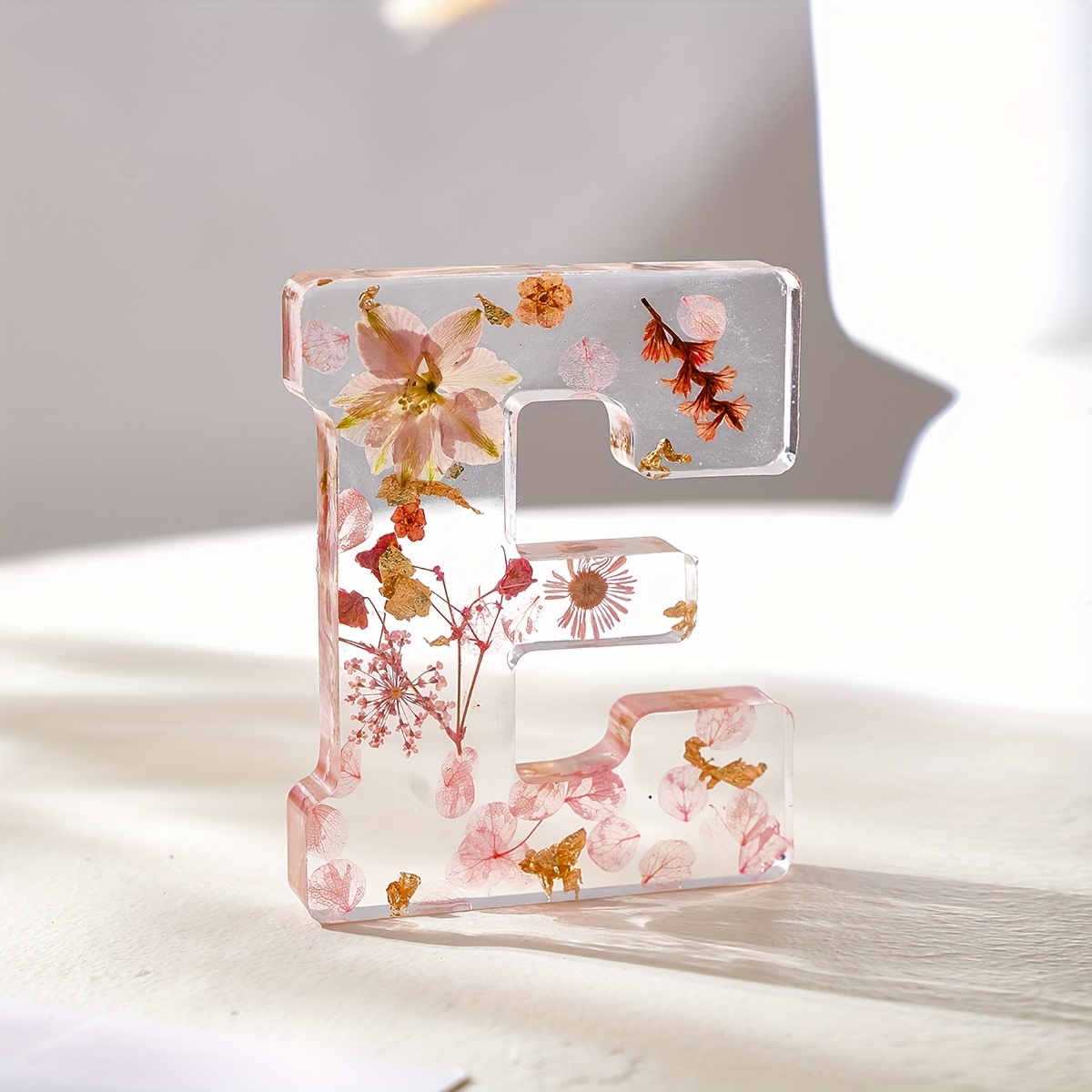 Transparent Resin Dried Flower Pressed Letter Decoration - Temu