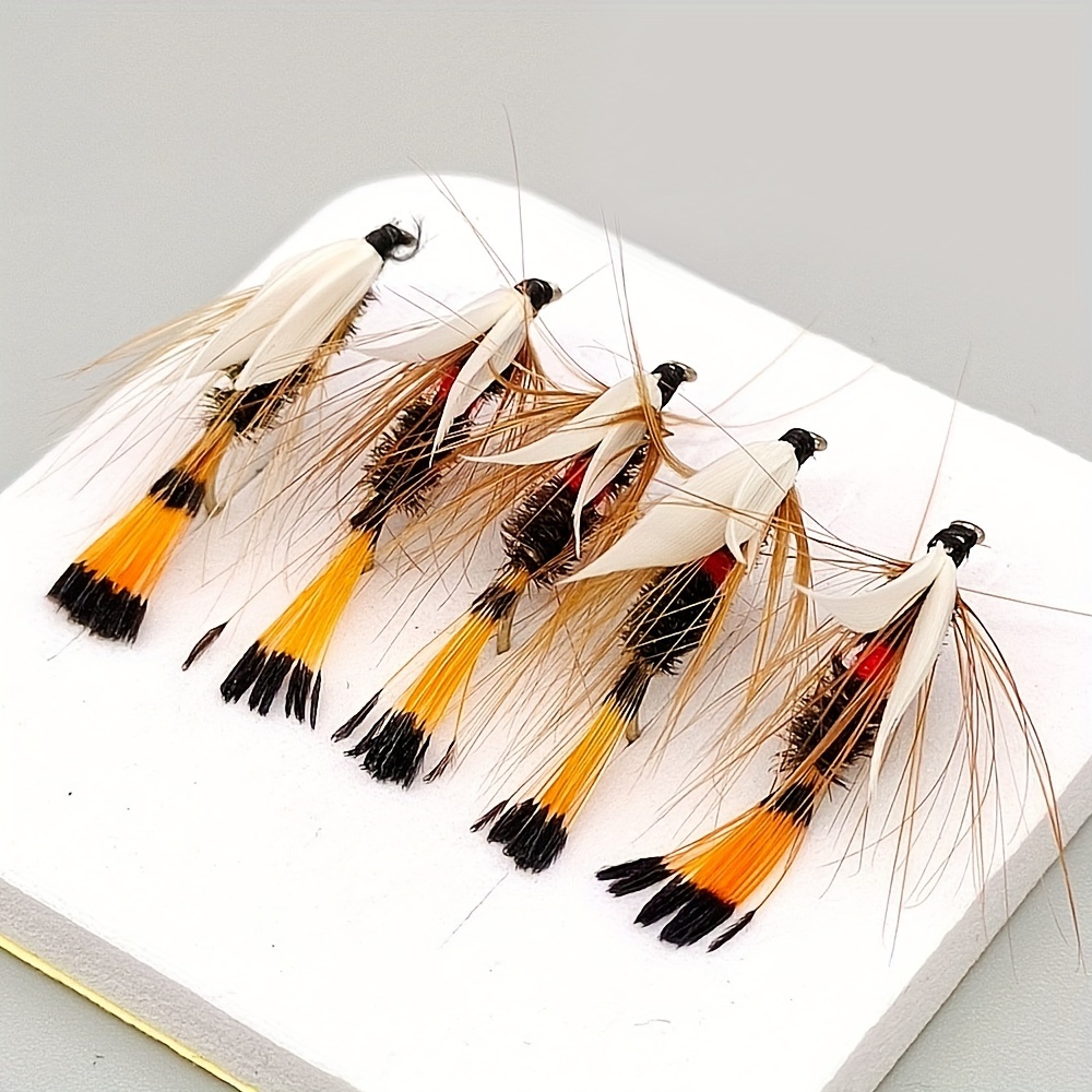 

5pcs/10pcs Royal Wulff Fly With Storage Box, Artificial Wet Bait, Bionic Nymph With 10# Hook, Fishing Accessories For Trout And Bass