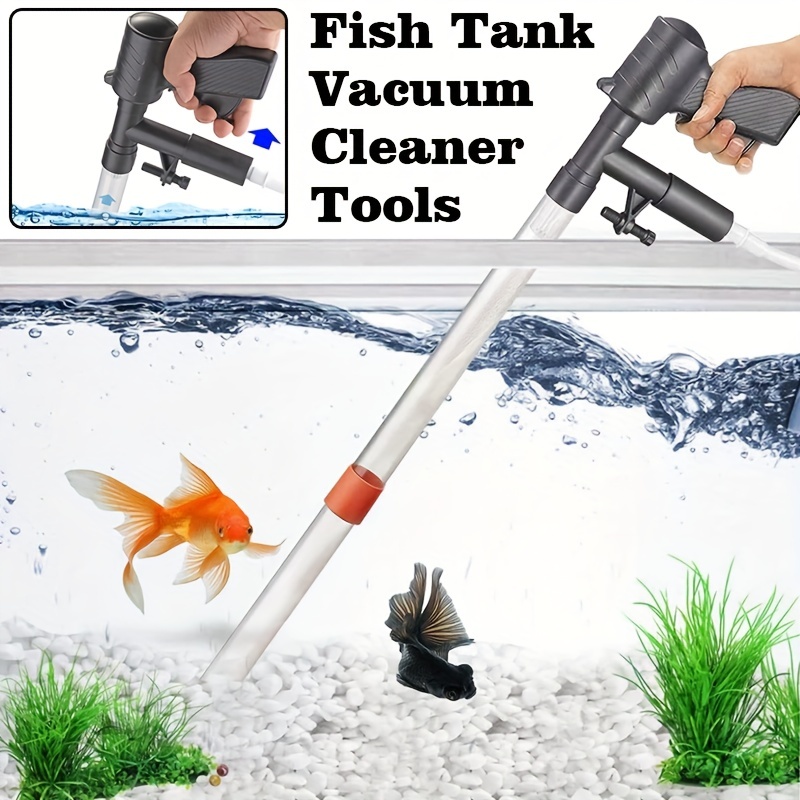 1pc, Gravel Cleaner With Glass Scraper, Fish Tank Cleaning Tools, Gravel  Vacuum For Aquarium, Aquarium Vacuum Gravel Cleaner With Air-Pressing  Button