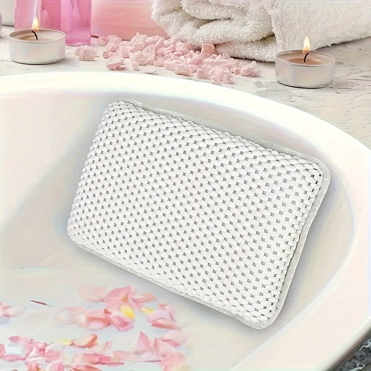 Almohada Bañera Tipo Spa Ventosas Antideslizantes Accesorios - Temu