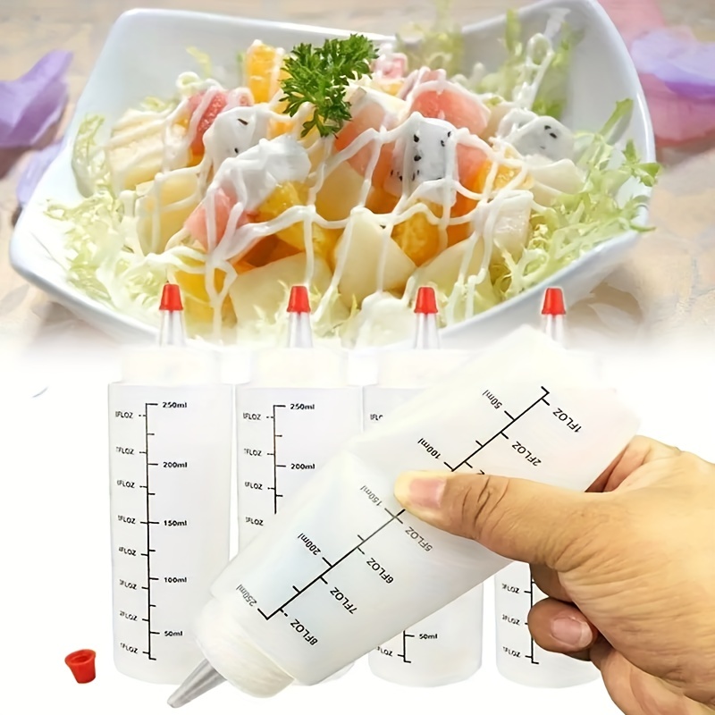 Salad Dressing Shaker, Easy To Operate 200ml Salad Dressing Container  Prevent Leakage Durable For Kitchen White 