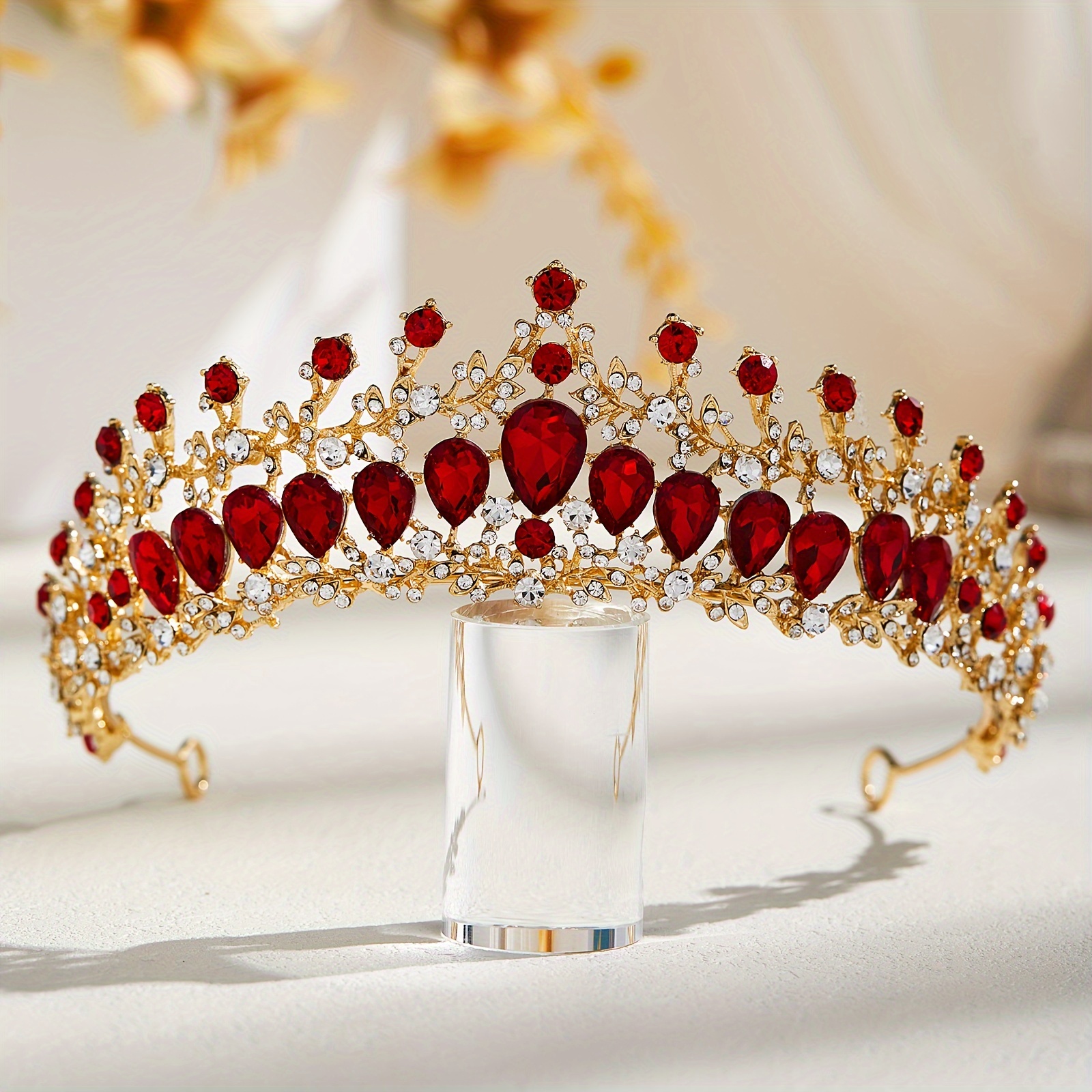 Liyinco Diadema di Cristallo da Donna Elegante Corona Lussuosa con Strass  Regina Diadema per La Celebrazione del Matrimonio Bar Mitzvah Festa di