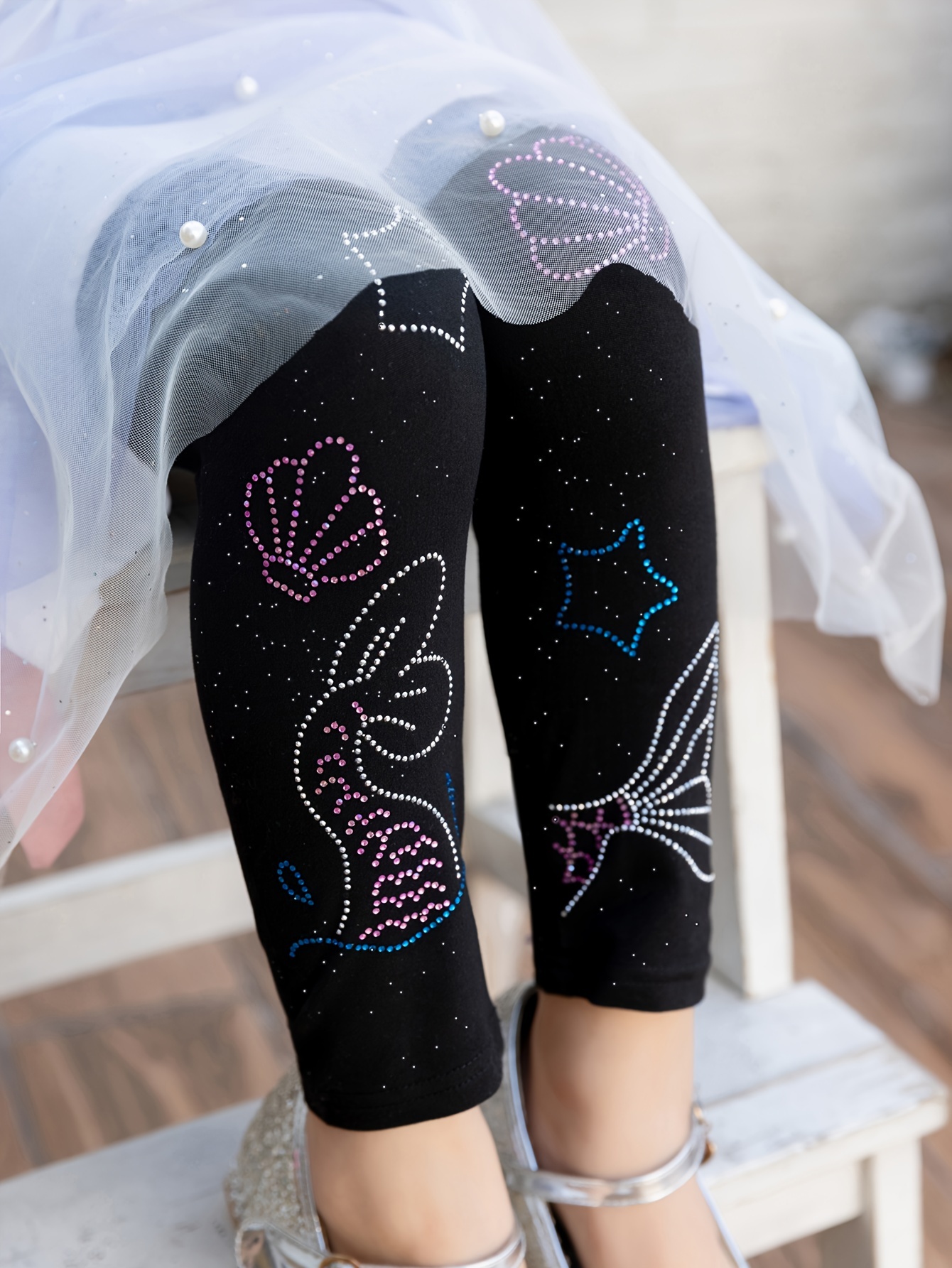 Dreamy Mermaid Decor Leggings Comfy Casual Leggings Girls - Temu