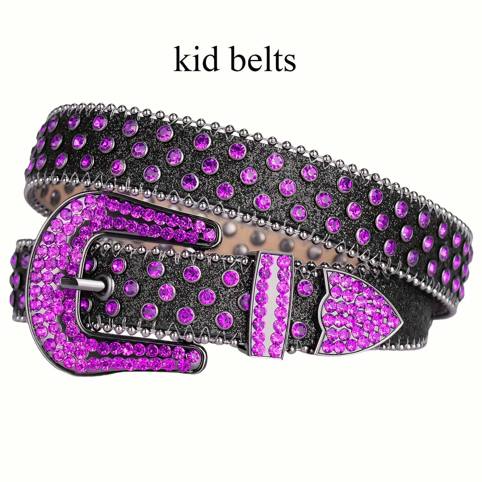 XZQTIVE Kid Rhinestone Belt for Boys and Girls, Western Cowboy Cowgirl  Children Belt with Diamond Crystal Belt for Jean Pant