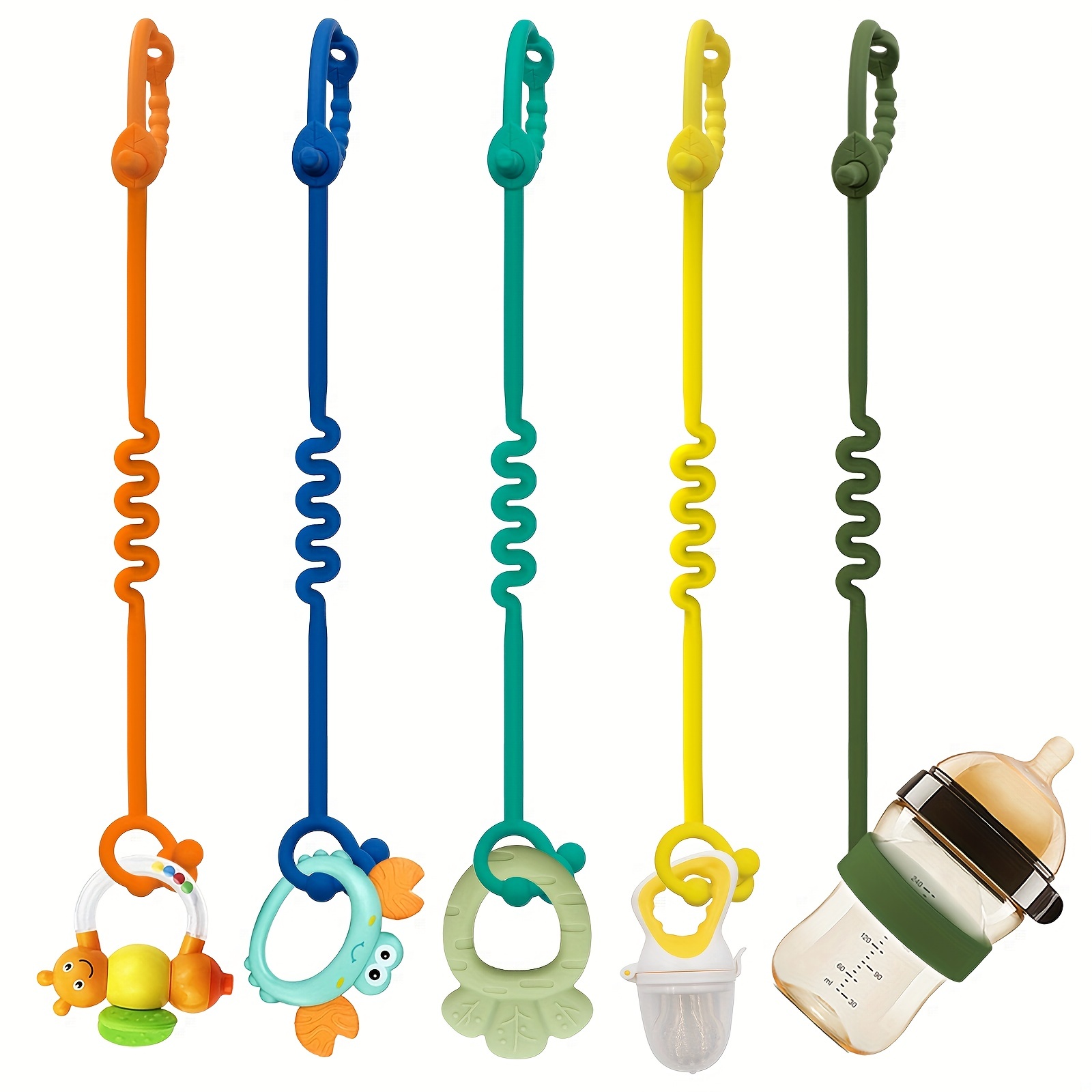 Soporte universal para chupete para niño y niña, cuerda trenzada hecha a  mano, fácil de usar, paquete de 4 (color blanco)