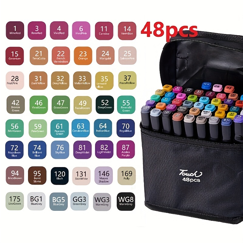 Best Choice Products Set of 168 Alcohol-Based Markers, Dual-Tipped Pens w/  Brush & Chisel Tip, Carrying Case - Natural