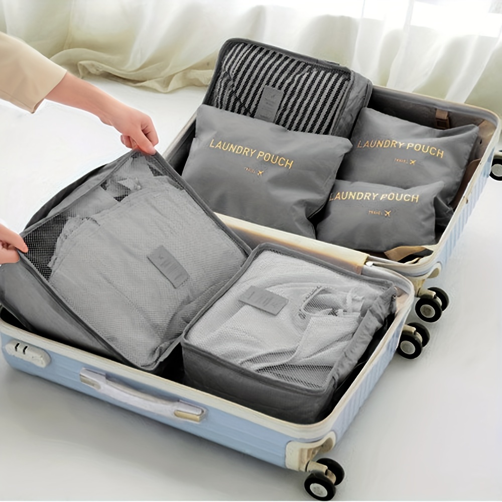 6PCS Travel Storage Bag Set Shoe Clothes Luggage Organizer Bags