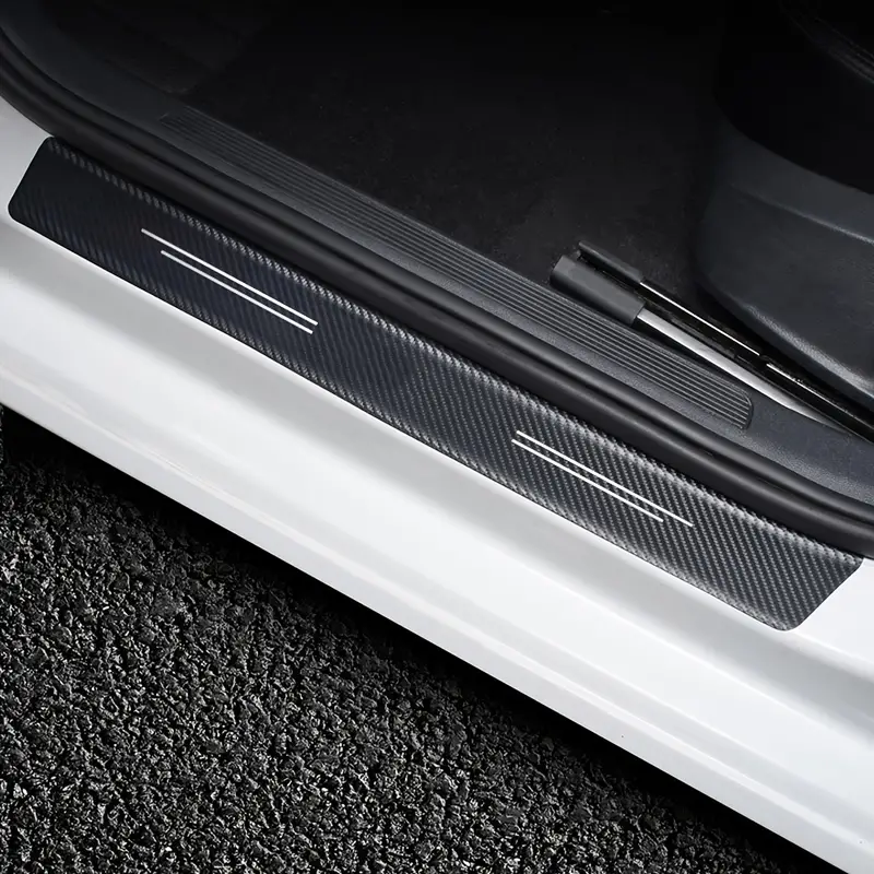 4pcs Auto-Türschweller-Schutzplatte Für Willkommenspedal-Schutz Auto Carbon  Fiber Aufkleber Schwelle Tür Einstiegsschutz Dekorative