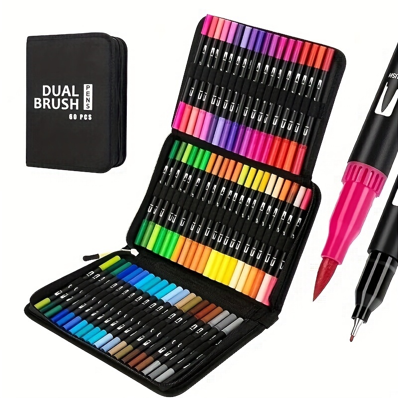 60-color Alcohol Marker Art Marker Set, Dual-head Pen Tip, Waterproof And  Quick-drying Non-toxic, Suitable For Painting, Adult Coloring, Beginners,  Dyeing, Writing, Marking, Diy Design, Can Be Used As Holiday Gifts, Student  Back-to-school