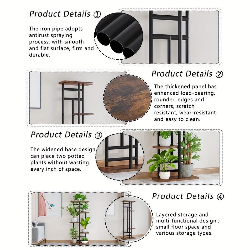 Dropship 6-story Corner Shelf Plant Flower Shelf Rack Bathroom Storage  Tower Industrial Style Practical Storage Rack Metal Frame Modern Furniture  Home Office to Sell Online at a Lower Price