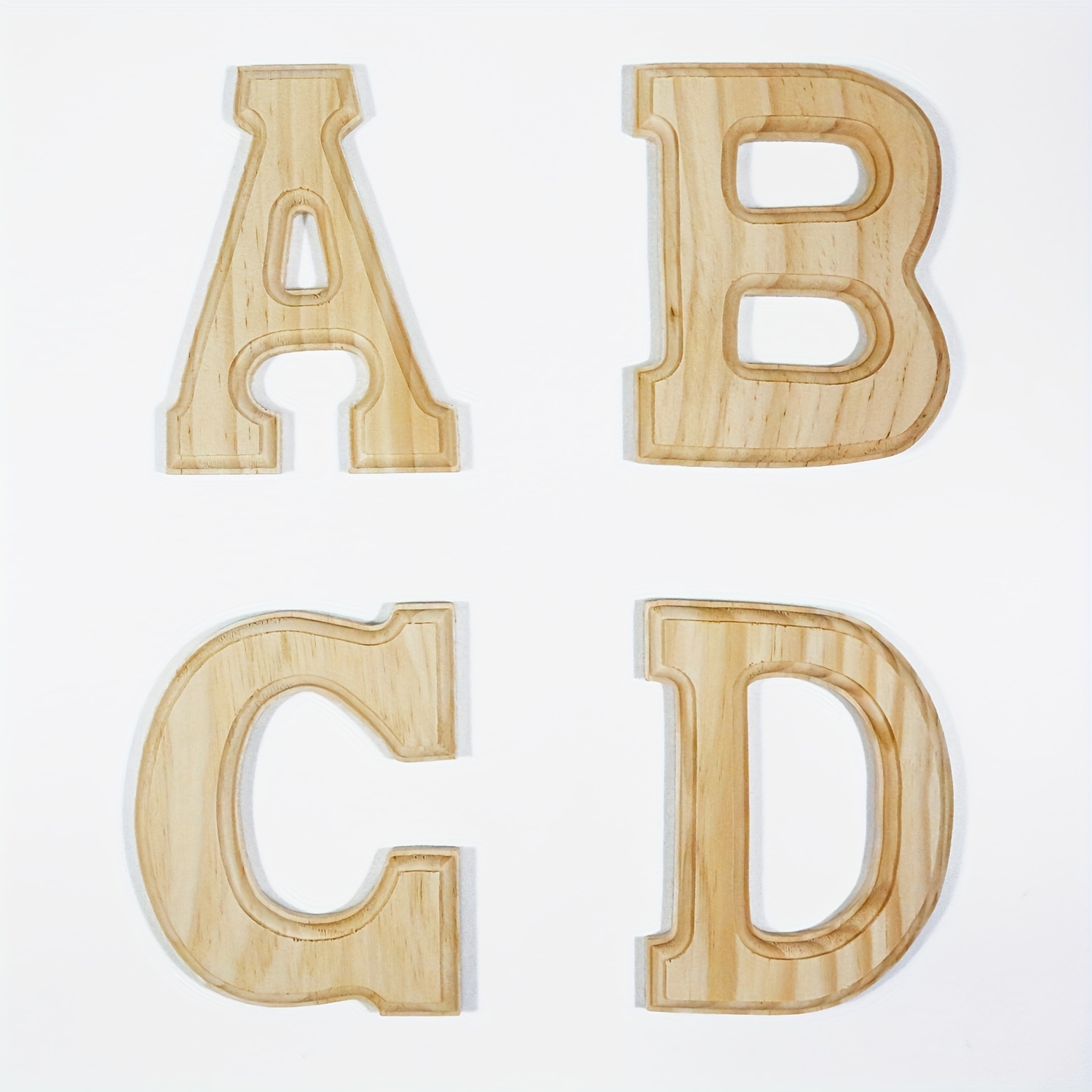 White Wood Letters 3 Inch, Wood Letters for DIY Party Projects (A) 