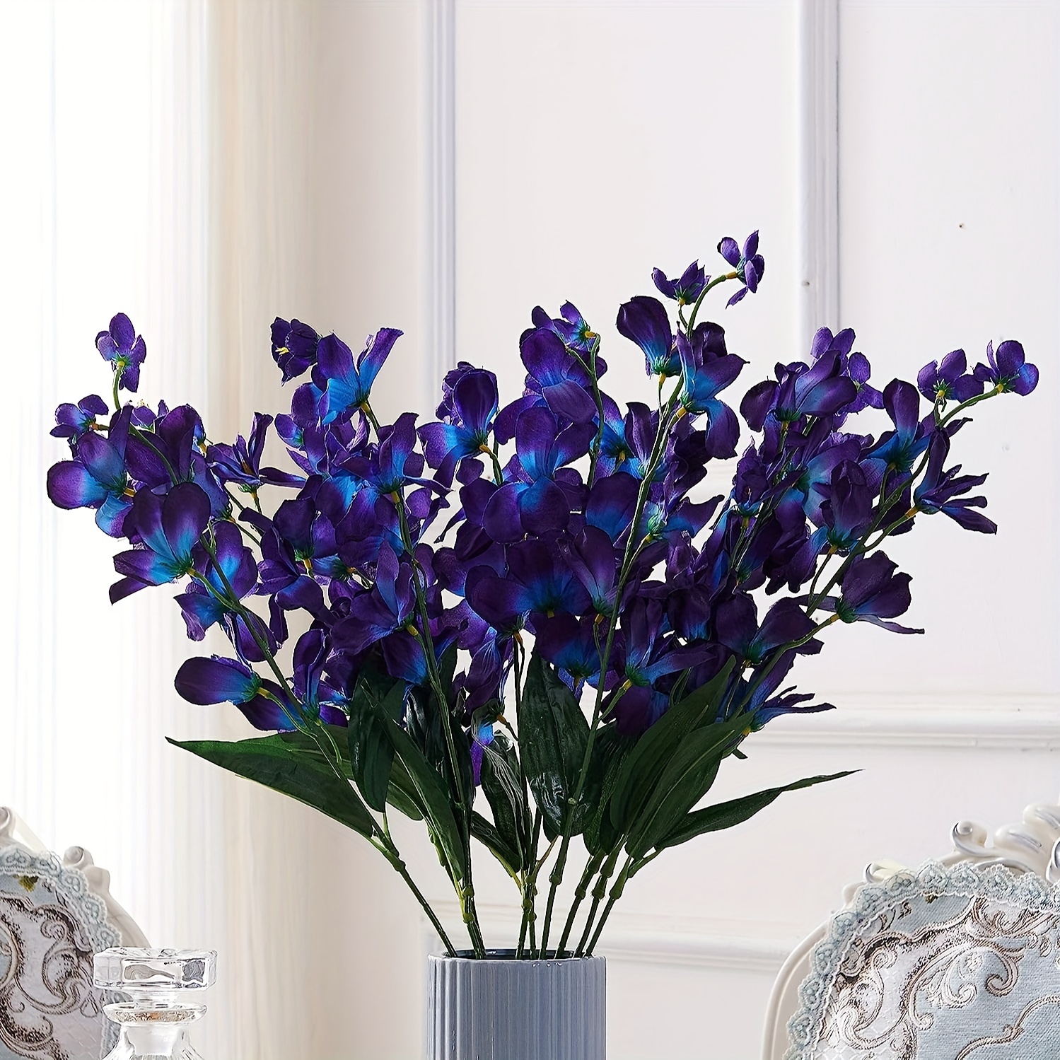 blue orchid table centerpieces