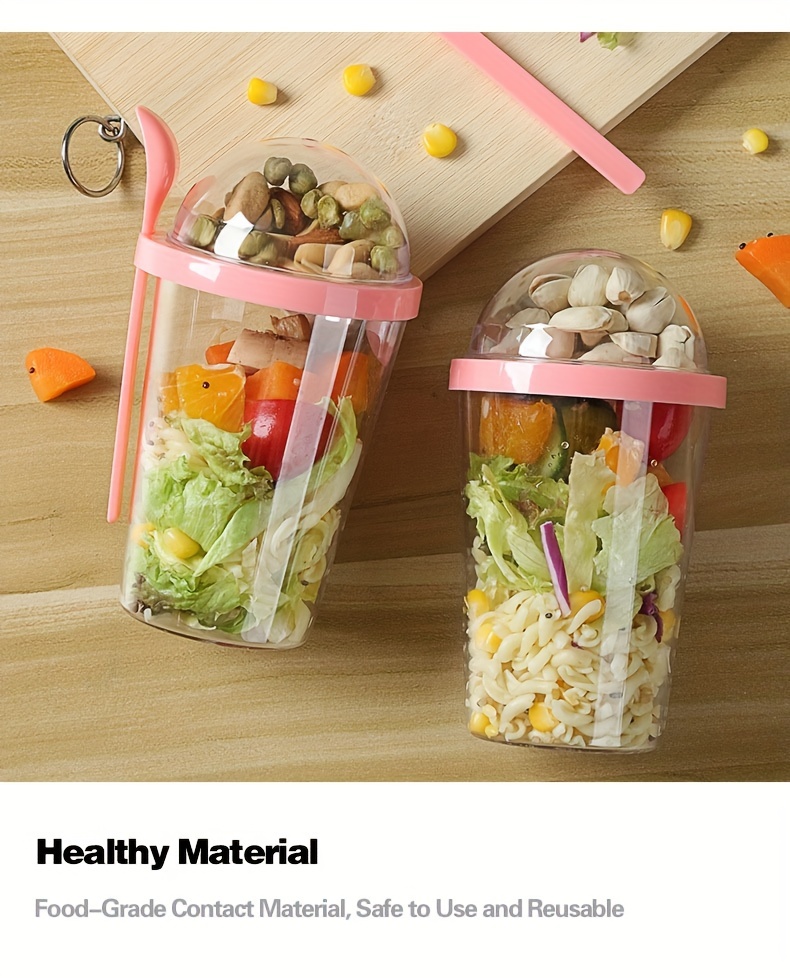 1pc Salad Cup, Portable Salad Meal Shaker Cup, Plastic Healthy