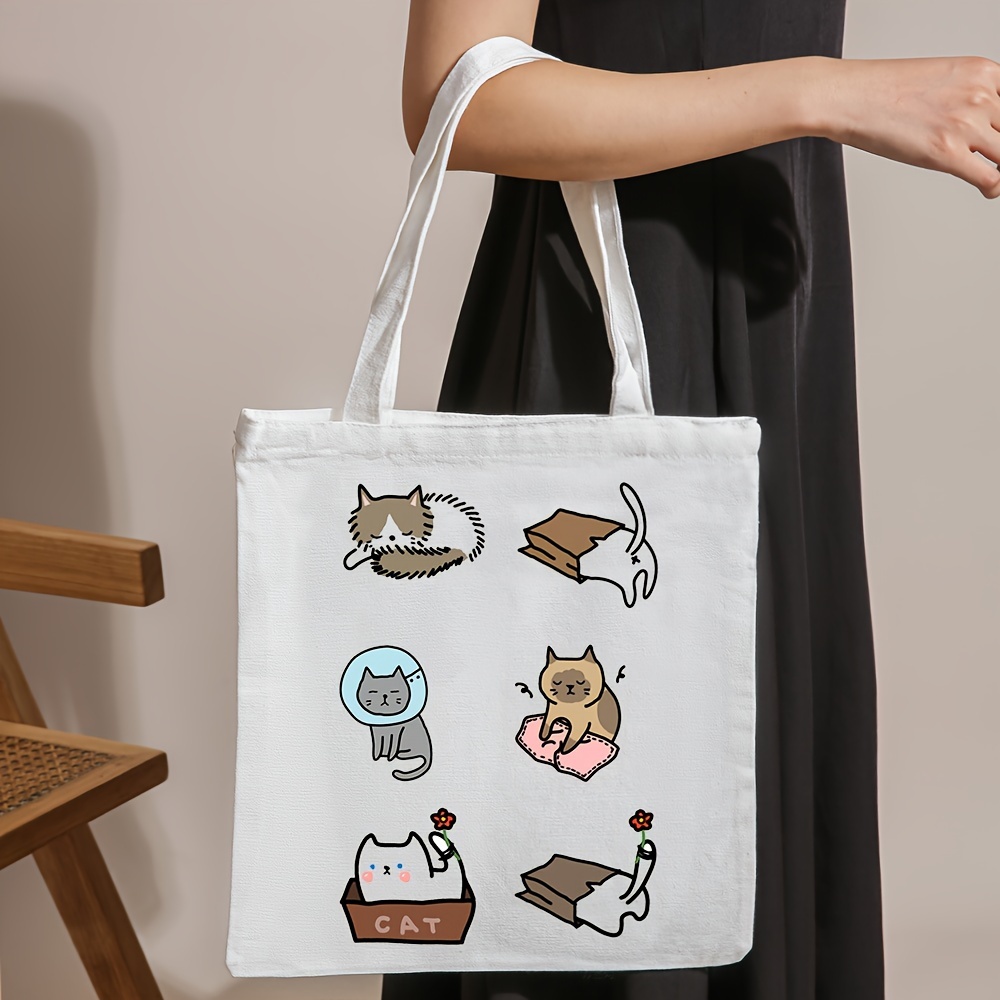 Borse di tela borsa per le donne Shopper Cute Cat Tote Bag con