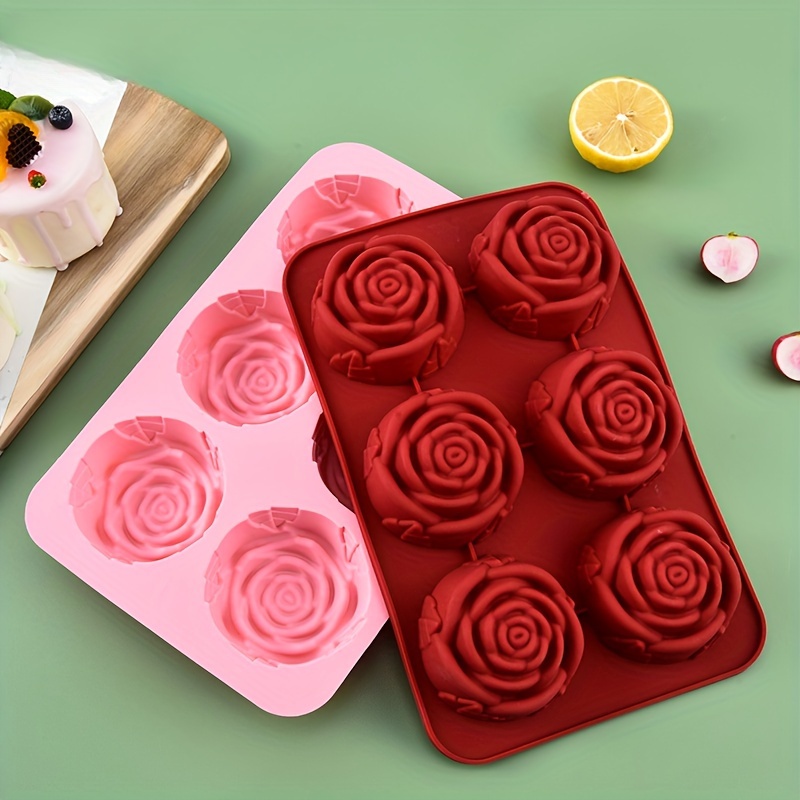 Rose Silicone Mould For Handmade Soap 6 Cavity Rose Flower - Temu