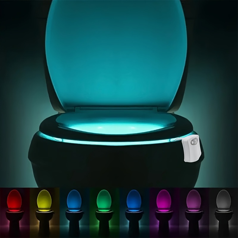 8-color Led Motion Sensing Automatic Toilet Bowl Seat Night Light  Energy-saving - Temu