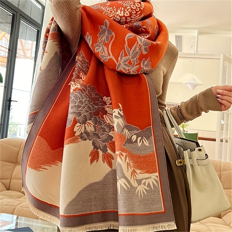 Women's Fashion Scarves,35.5 Inches*70.8 Inches Scarf Chinese Ethnographic  Style Shawls and Wraps Suitable Travel