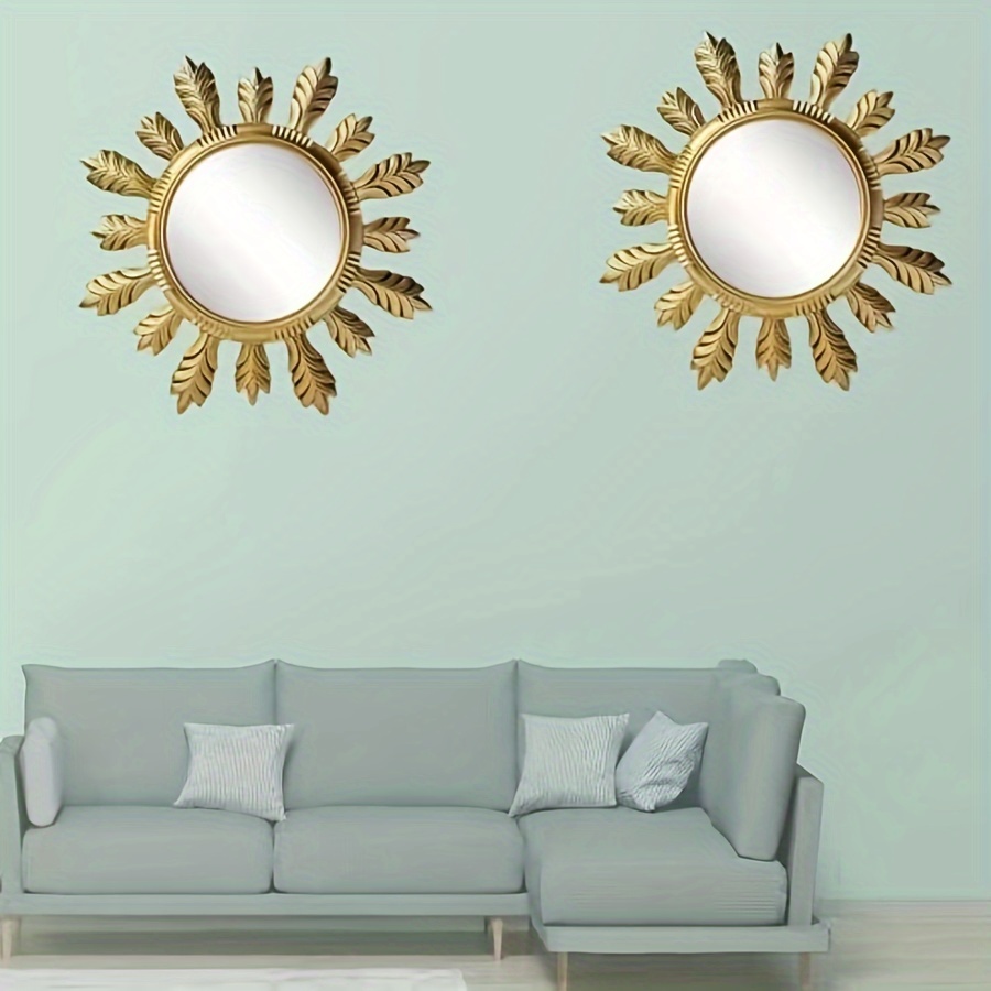 Espejos redondos para decoración de pared, espejo circular para sala de  estar, gran montaje en pared, pasillo, entrada, espejo circular montado en  la