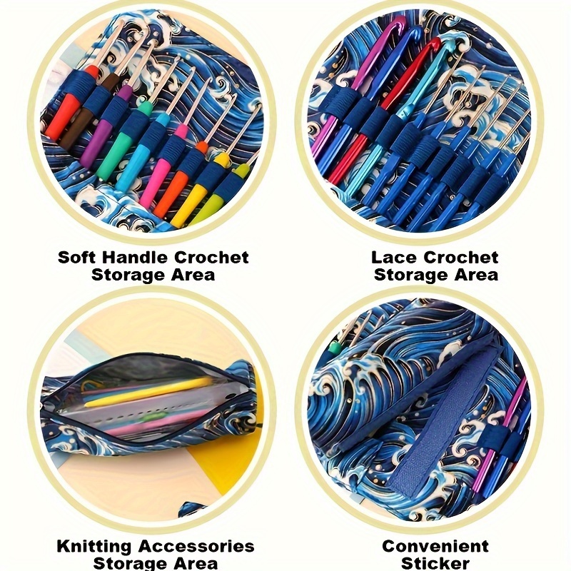 Crochet Hook Bag Crochet Short Storage Bag Roll Bag Holder - Temu
