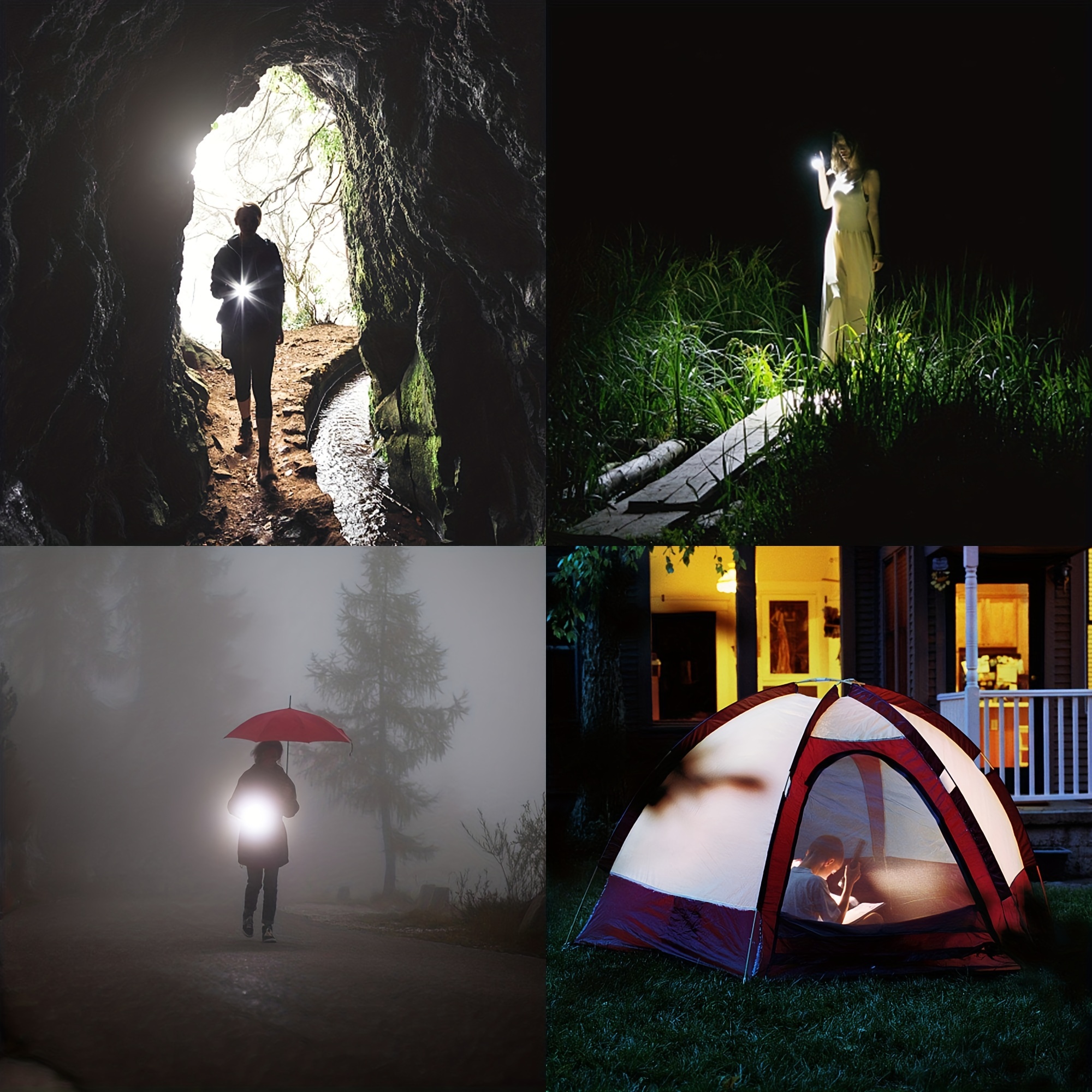 Portable LED Light Camping Outdoor Tent Umbrella Night Lamp Ultra Bright  Rechargeable Glare Light Hiking Lantern 3 Modes