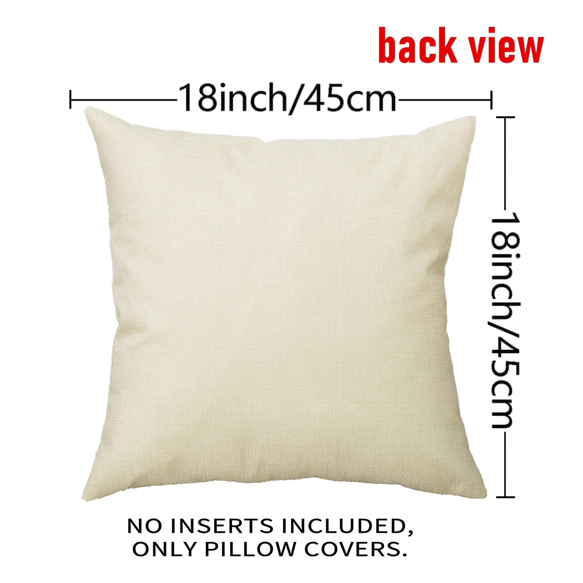 5 Pack Sublimation Pillow Cases 18x18, Blank Linen Pillow Covers