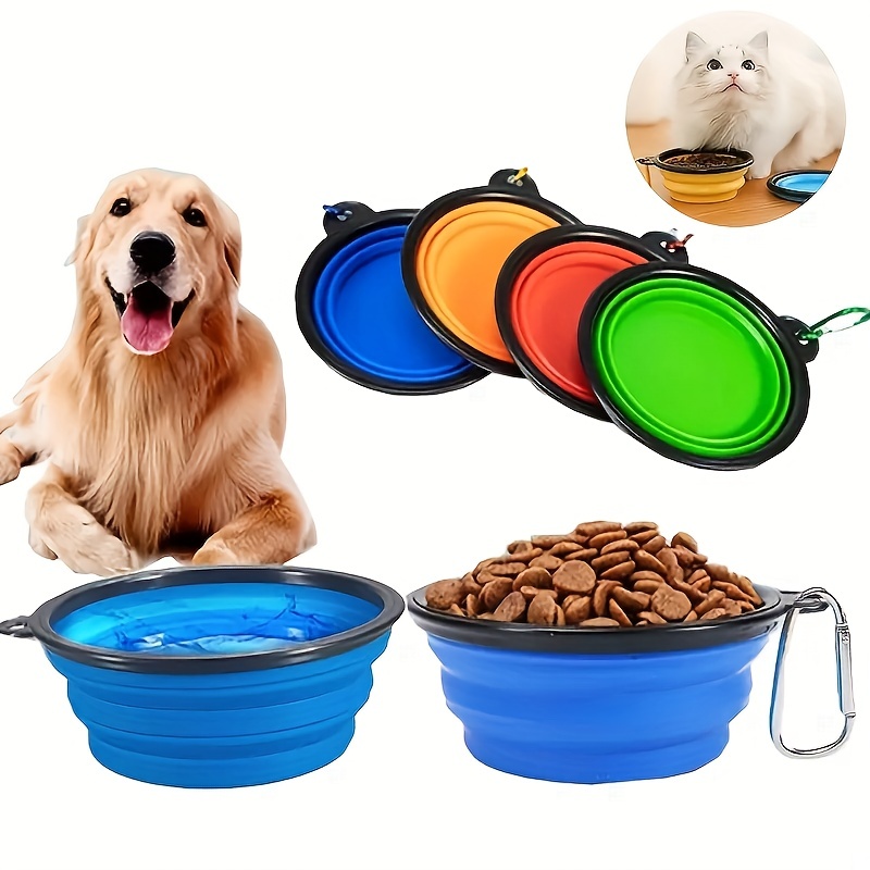 

350ml/1000ml Collapsible Pet Bowl - Portable And Foldable Food Container For