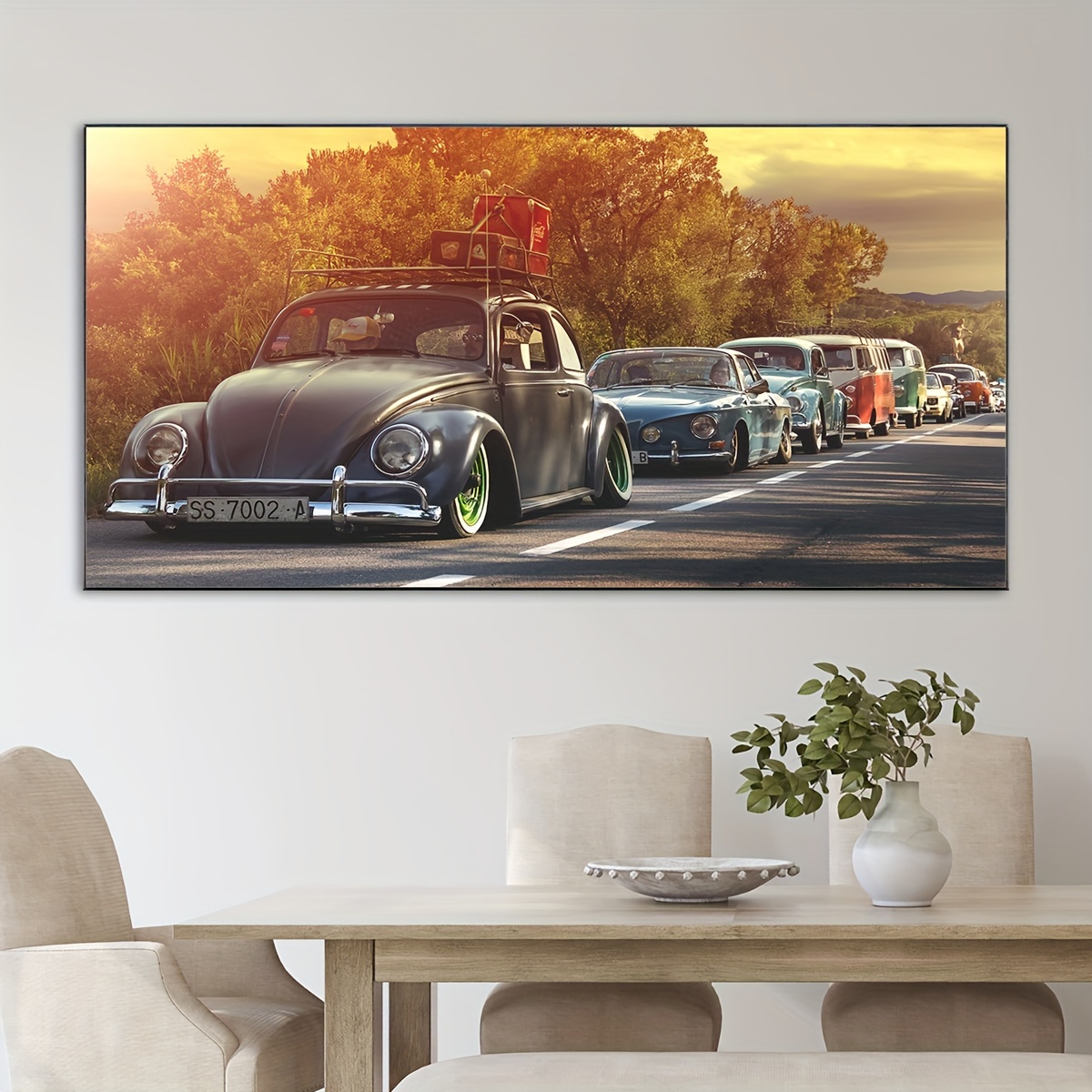 E-shop 2D Flat, 2D Flat, [2D Flat] 1 Stück Mode Auto Wandkunst - Leinwand Poster, Fahrzeug, Mode Heimdekoration, Geschenk für Freunde, Familie, für
