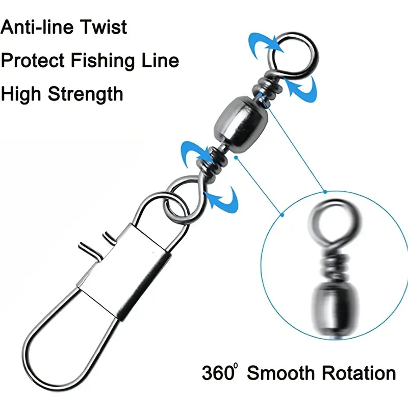 Strong Secure Fish Hook Connector Barrel Swivel Safety Snap - Temu